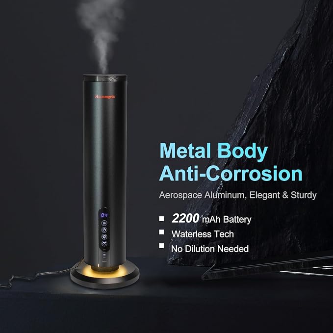 Air Diffuser Bluetooth Waterless Essential Oil Aromatherapy Diffuser with Timer, 1200 Sq Ft Coverage Fit for Home, Office, Bedroom & Spa