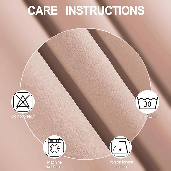 LEMOMO Blush Thermal Blackout Curtains/52 x 95 Inch/Set of 2 Panels Room Darkening Curtains for Bedroom