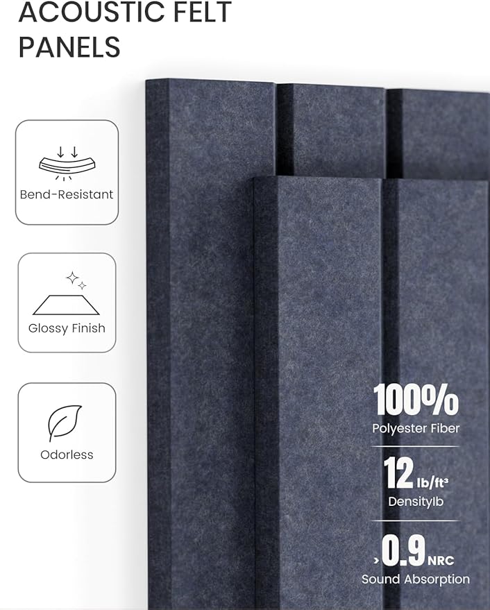 Fluxynara Large Felt Bulletin Board 36" x 24" Cork Board Alternative-6 Pack with 40 Safe Removable Adhesive Tabs, Cork Boards for Walls Cork Board for Home Office Classroom Pin Board-Navy Blue