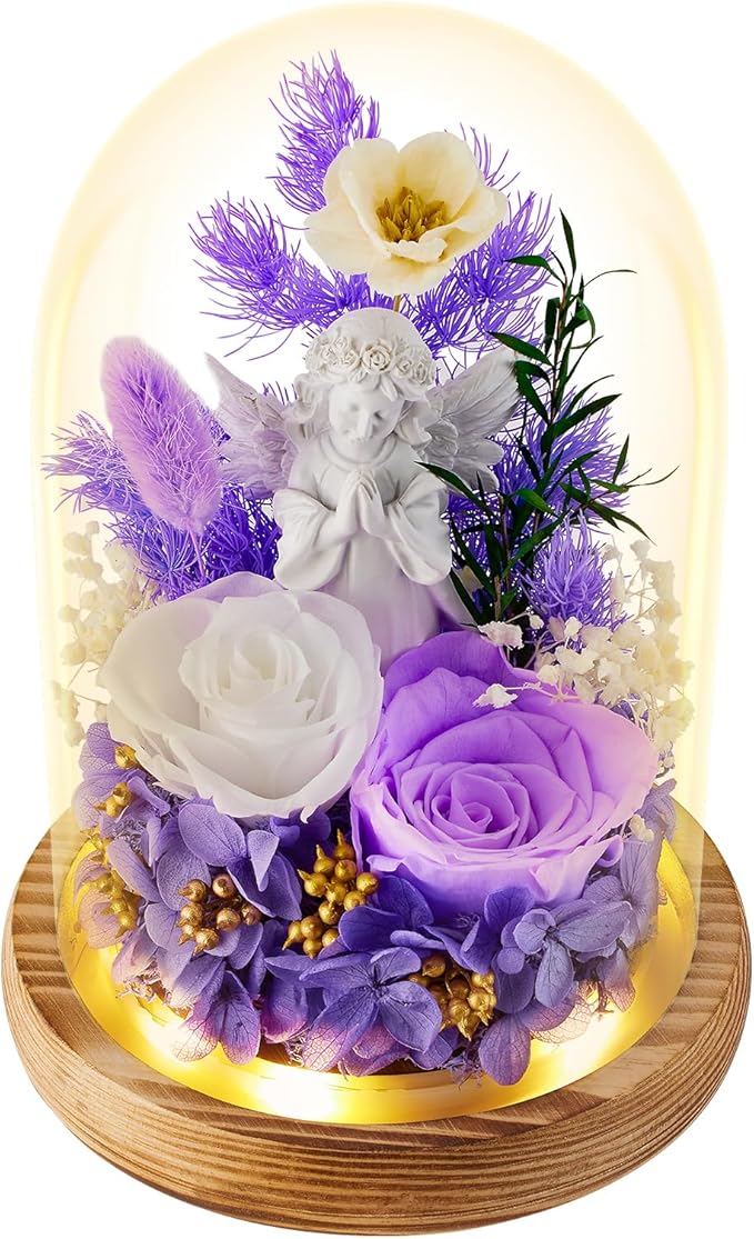 Preserved Rose Gifts for Women, Flowers for Delivery Prime, Angel Forever Flower Gift, Preserved Flowers Gift for Her, Gifts for Mom Wife Grandma Sister, Birthday Mother's Day Valentine's Day
