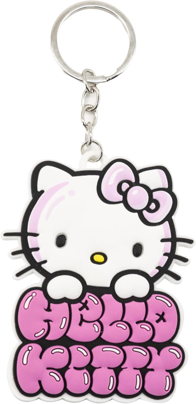 Fast Forward Sanrio Hello Kitty Backpack for Teens | 16" Saffiano Leather School Bookbag with Rubber Luggage Tag | Hello Kitty Backpack Purse for Girls, Boys, Unisex | Officially Licensed