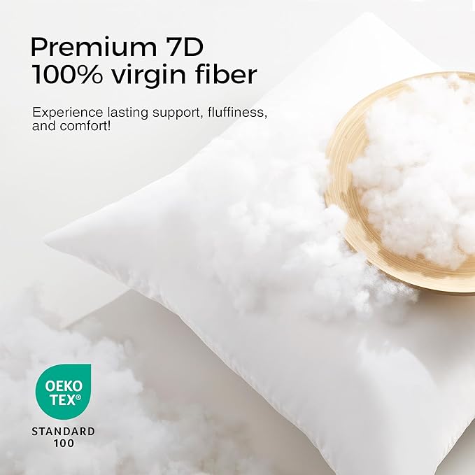 puredown® 20x20 Throw Pillow Inserts Set of 2 – Supportive & Fluffy Down Alternative Pillow Forms for Couch, Sofa & Bed, Indoor Decorative Cushion Stuffer