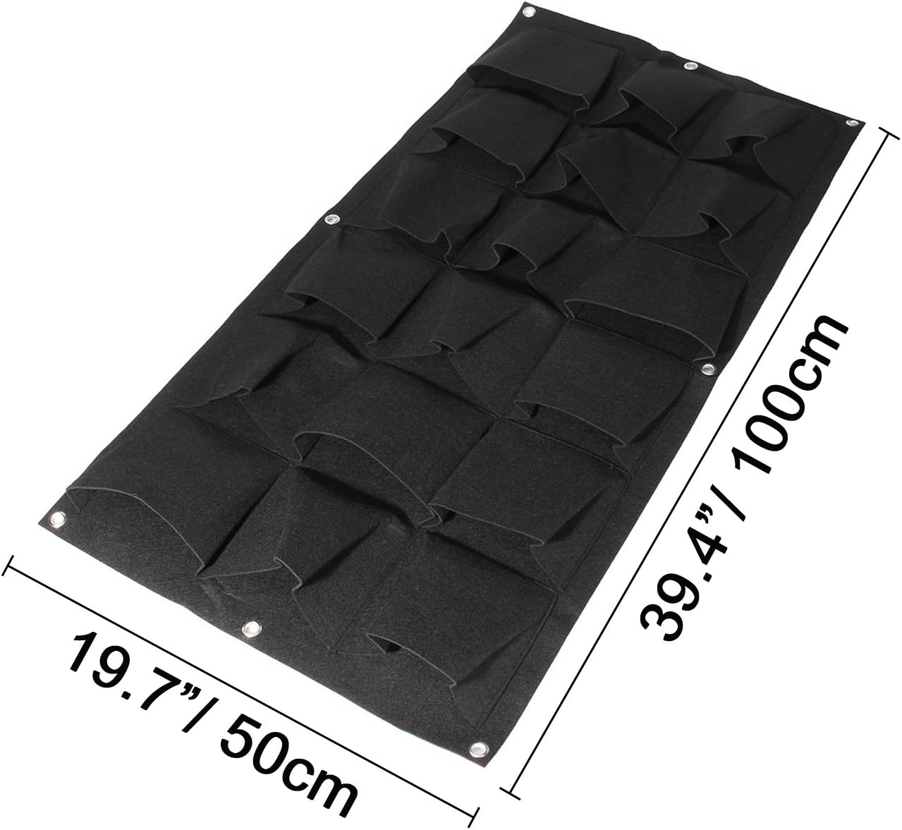 Ogrmar 18 Pockets Vertical Wall Garden Planter Plant Grow Bag for Flower Vegetable for Indoor/Outdoor (18 Pockets, Black)