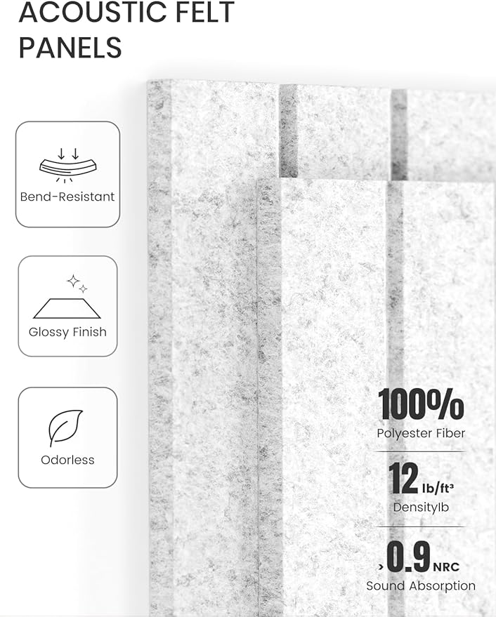 Fluxynara Large Felt Bulletin Board 48" x 36" Cork Board Alternative - 6 Pack with 40 Safe Removable Adhesive Tabs, Cork Boards for Walls for Home Office Classroom Pin Board-Light Gray