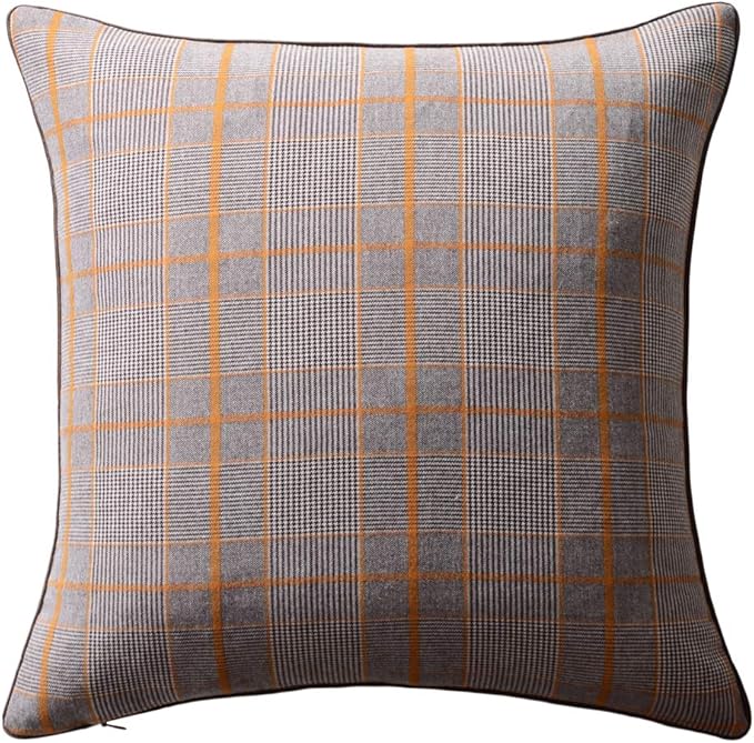 OiseauVoler 3D Sunflower Handmade Throw Pillow Cover Decorative Pillowcase Yellow Plaid for Home Bed Living Room Decor 18 x 18 Inch
