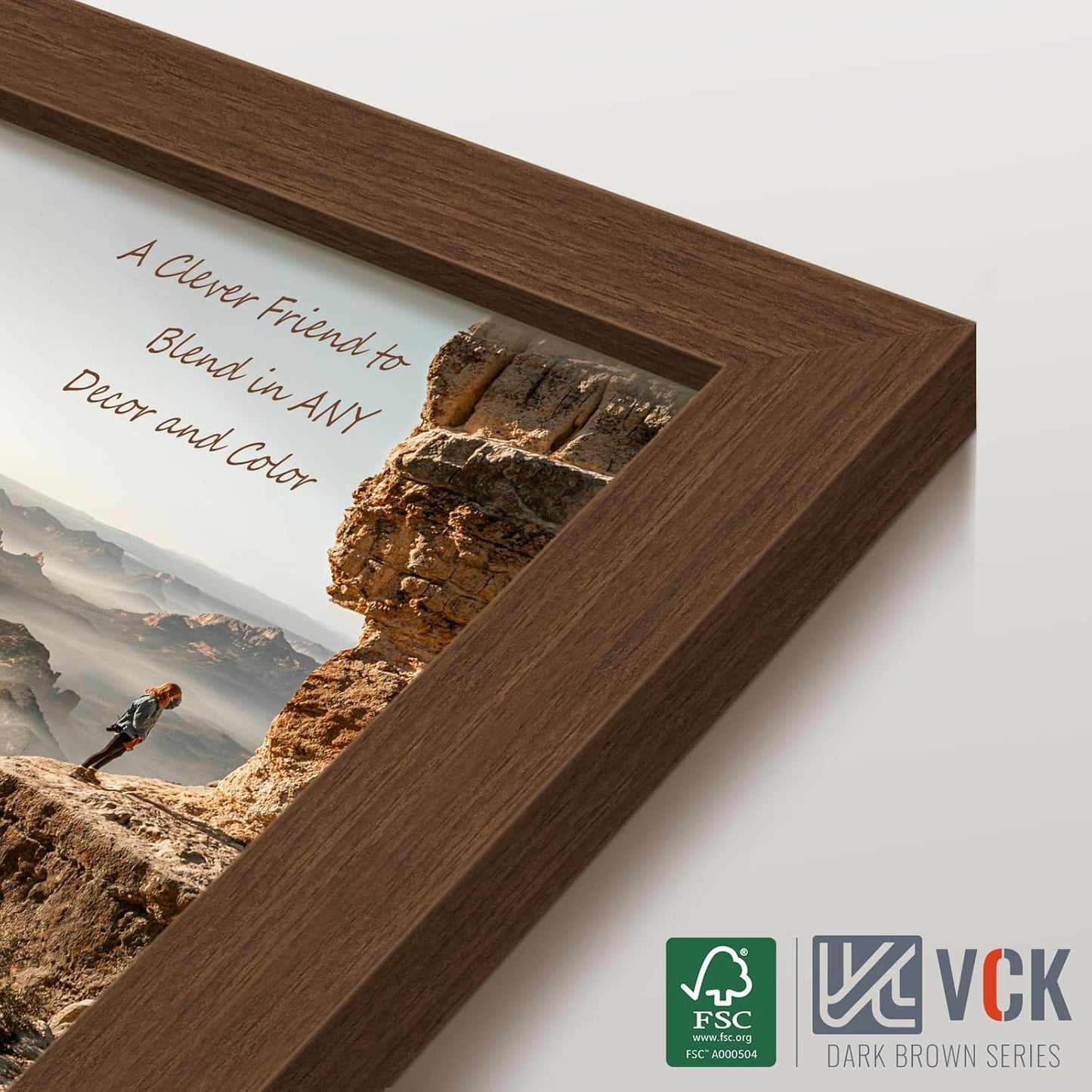 VCK 20x30 Brown Poster Frame 3 Pack, Wood Picture Frame with Exclusive Wood Grain, Wall Mounting Hanging