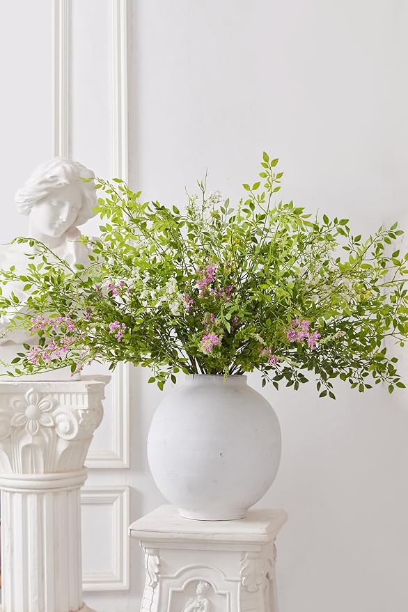 MISSPIN Artificial Flowers with Greenery Stems Faux Plants Indoor Branches for Tall Vase Ultra-Realistic, 12 Pcs Wedding Centerpieces, Home Decor & DIY Bouquets