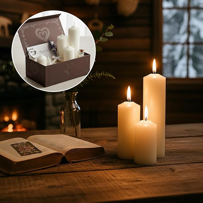36 Pcs White Pillar Candles Bulk Set，3 Different Lengths 2 x 3/4/6 Inch (12 Each)，Hurricane Candles，Dripless Unscented Smokeless，Gives You a Better Atmosphere When Organizing an Event Party.