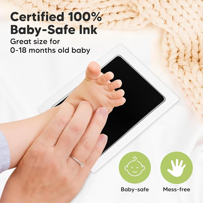 KeaBabies Inkless Hand and Footprint Kit and First 5 Years Baby Memory Book Journal - Ink Pad for Baby Hand and Footprints, 90 Pages Hardcover First Year Keepsake Milestone Book