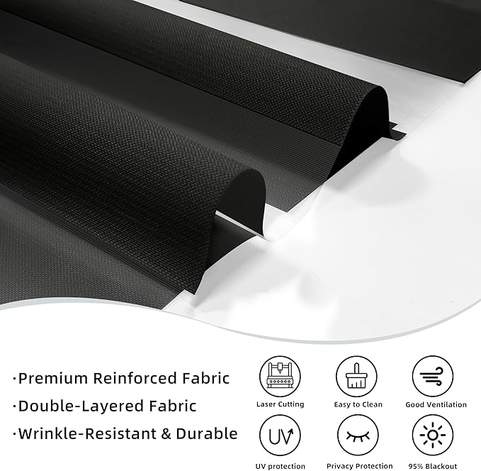 ChrisDowa Cordless Zebra Blinds for Windows, Dual Layer Free-Stop Light Filtering Window Roller Shades, Pull Down Privacy Zebra Shades for Home, Office, Bedroom, Door (41" W x 72" H, Black)