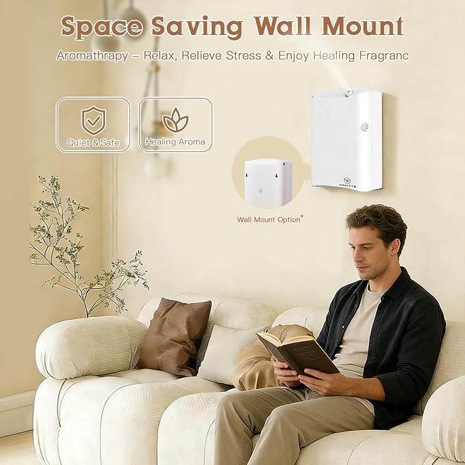 Smart HVAC Scent Diffuser, 3500 Sq.Ft Coverage with WiFi APP | 500ML Waterless Cold Air Aromatherapy Machine, Minimalist Design, for Home, Hotel, Office & Large Rooms