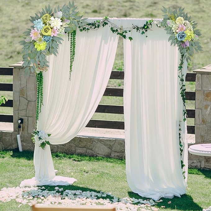 Artificial Flower Wedding Arch Decorations, Arch Faux Flowers Greenery for Wedding Decor, Reception Backdrop Decoration, Bridal Shower, Baby Shower (Green)