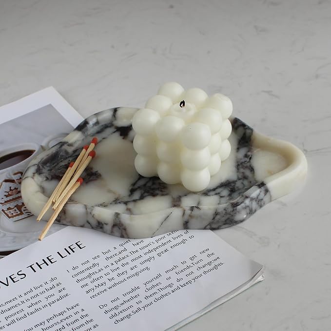 Calacatta Viola Marble Cloud Shape Tray, Trinket Dish, Ring Dish Key Tray Asethetic Home Décor, Gift for Women