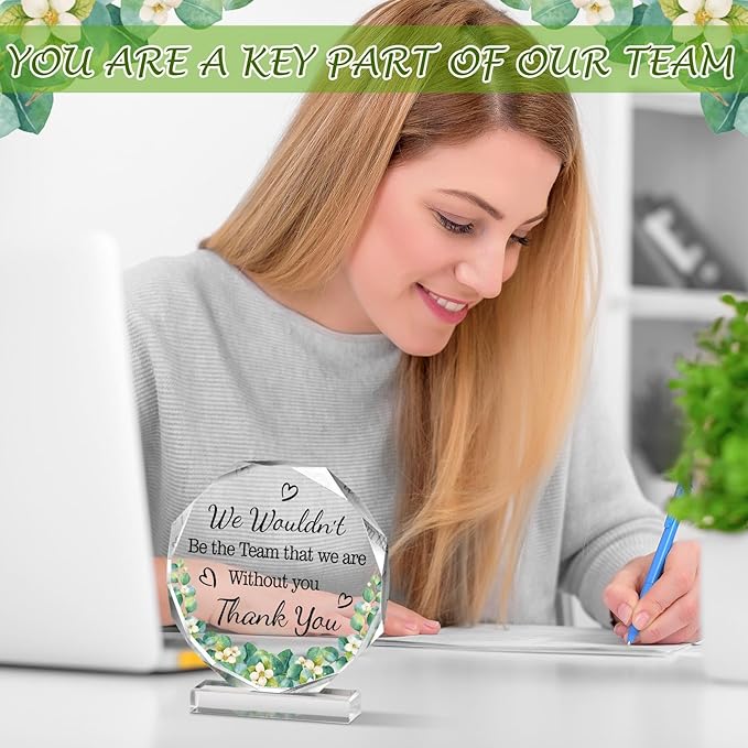 Yinder Thank You Gifts for Women Appreciation Gifts for Coworker Employee Nurse Teacher Leader Boss Inspirational Quotes Acrylic Desk Decor for Home Office Farewell Retirement