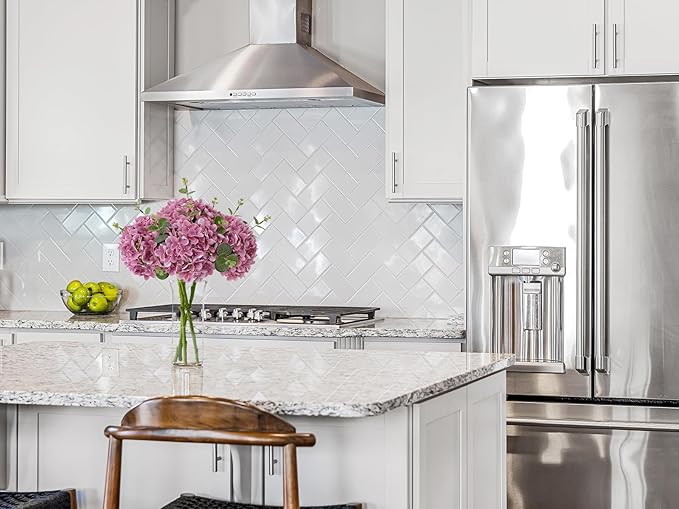 ZYTUYO 4Pcs 20" Real Touch Hydrangea Artificial Flowers Dark Pink Lifelike Fake Latex Hydrangeas for Baby Shower Party Wedding Flower Arrangement Indoor Home Office Xmas Table Decoration