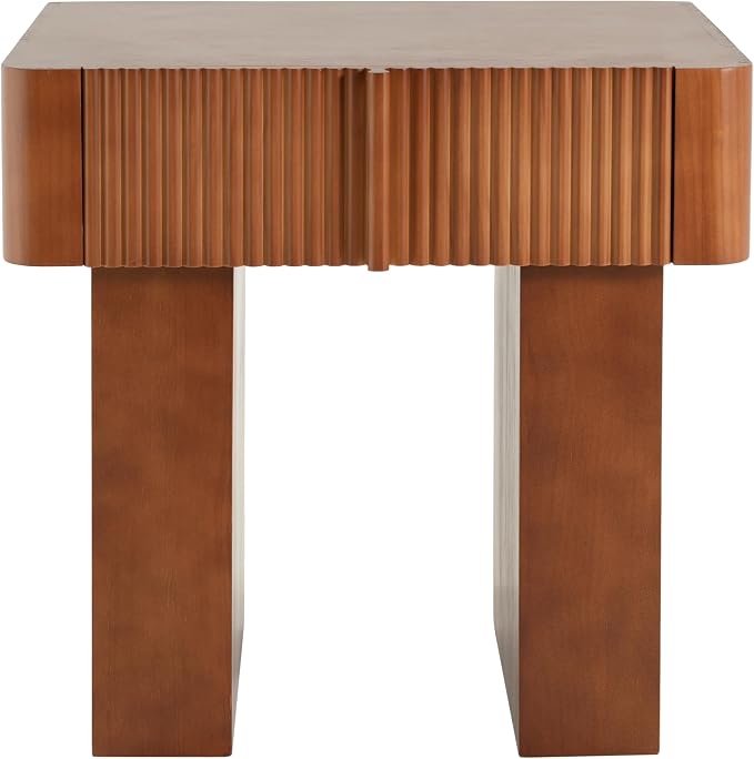 Christopher Knight Home Endes Modern Side Table with Drawer, Living Room Sofa End Table, Small Coffee Table with Storage, Walnut