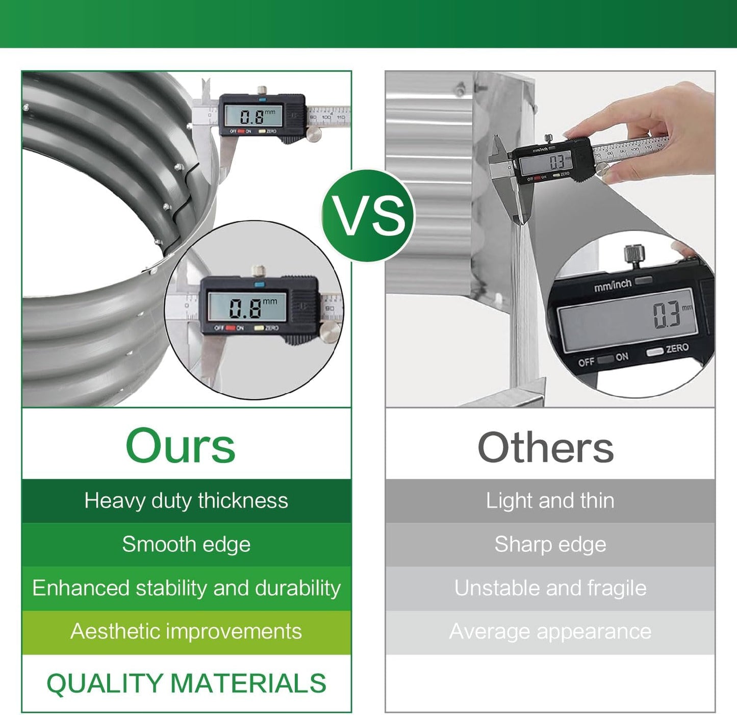 Gardmax Galvanized Raised Garden Bed, Lightweight Planter Boxes Outdoor with Easy Assembly, Large Garden Bed for Vegetables, Fruits, Flower Silver 8FT