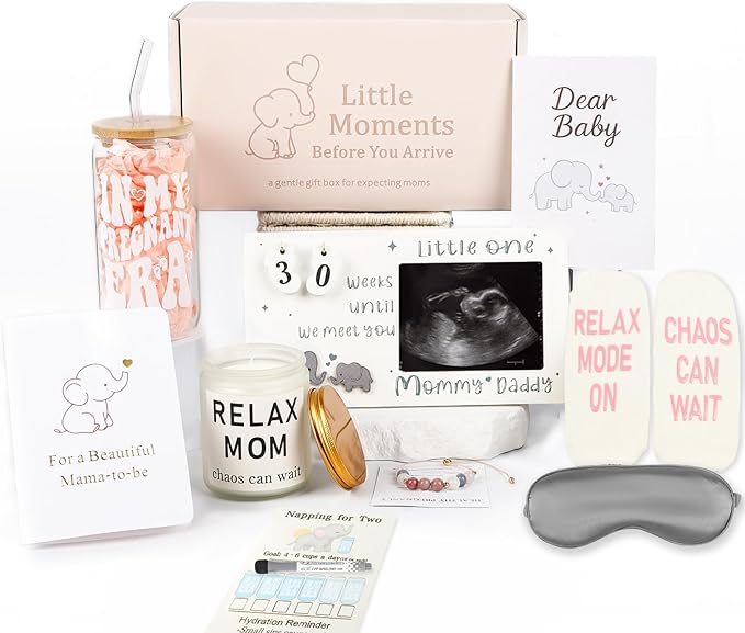 Pregnant Mom Gifts for Mom to Be – Thoughtful Pregnancy Gift Box with Self Care and Keepsakes, Ideal for First Mother’s Day or Gift for Pregnant Wife