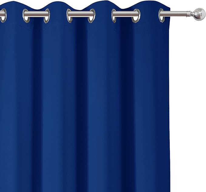 LEMOMO Royal Blue Blackout Curtains 66 x 63 Inch Length/Set of 2 Curtain Panels/Thermal Insulated Room Darkening Blackout Curtains for Bedroom