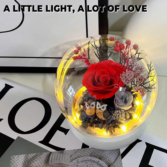 Flowers, Roses Gift - Preserved Flowers & Preserved Roses Gift for Women, Rose Arrangement that Lasts Forever – Birthday Gift for Women,Mother’s Day &Valentine, Flower for Delivery- Ruby red