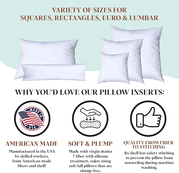 Pillowflex Synthetic Down Pillow Insert - 16x26 Down Alternative Pillow, Ultra Soft, Large Standard Rectangle, Lumbar, Back, Sleeping Pillow - 1 Decorative Pillow Form