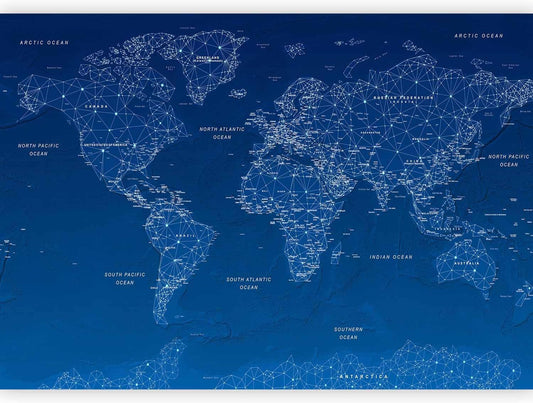 artgeist Premium Wall Mural World Map 118x83 in - XXL Non-Woven Wallpaper Fleece Wall Decor Photo Print Picture Image Design Home Map of The World k-A-0125-a-a