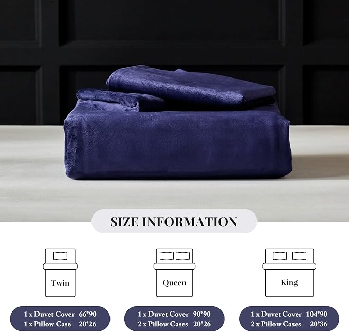 WARMDERN Violet Flannel Velvet Duvet Cover Queen Size Duvet Cover Bedding Sets, 3pcs Ultra Soft Luxury Textured Modern Crystal Velvet Duvet Covers with Zipper Closure(Violet, Queen)