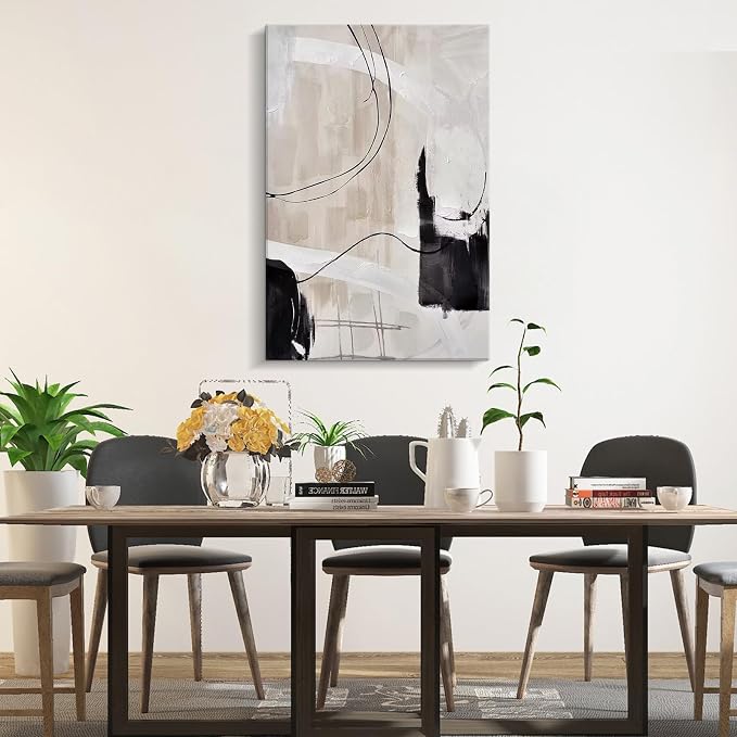 Creoate Abstract Canvas Wall Art, Hand Painted Textured Painting Artwork for Living room, Bedroom 31.5x47.2 Inch