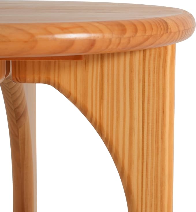 Christopher Knight Home Pines Modern Round Side Table, Living Room Sofa End Table, Small Coffee Table with Geometric Cross-Leg, Natural