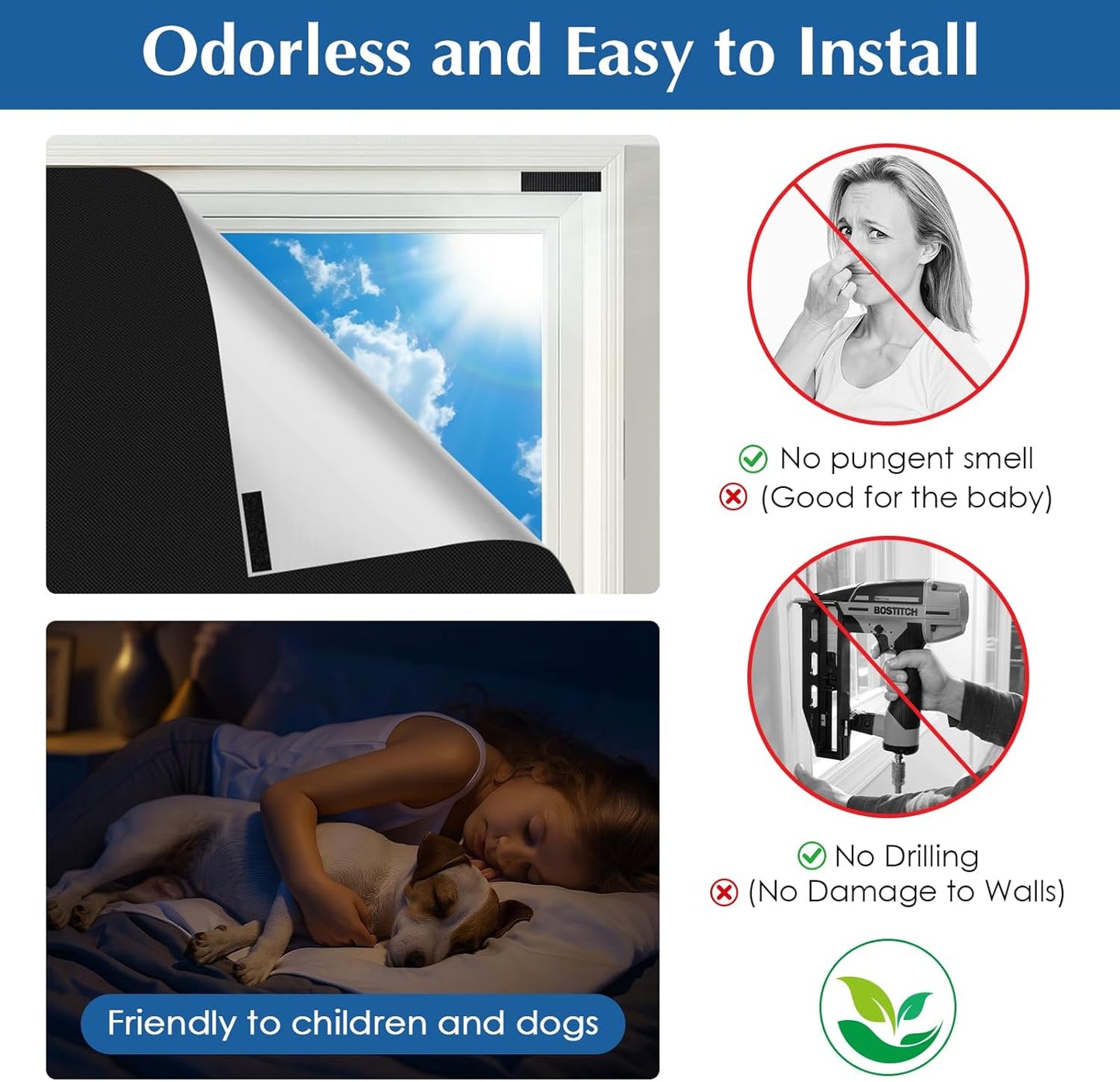 Blackout Window Cover, Portable DIY Window Blinds,Travel Window Blackout Curtains for Baby Nursery, Bedroom, Dorm Room and Media Room (Black 39"x57")