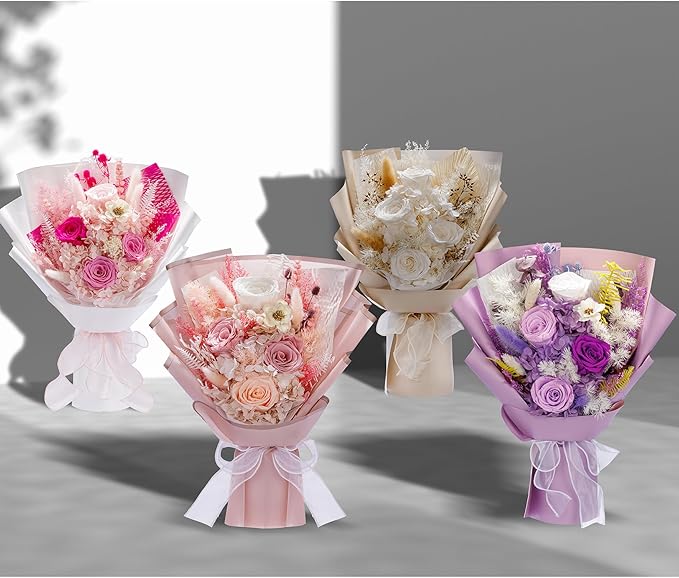 Bonsion Preserved Flowers Yellow Gifts for Women, Flower for Delivery, Preserved Sunflower Bouquets, Birthday Gifts for Grandma, Mothers Day Flowers for Wife