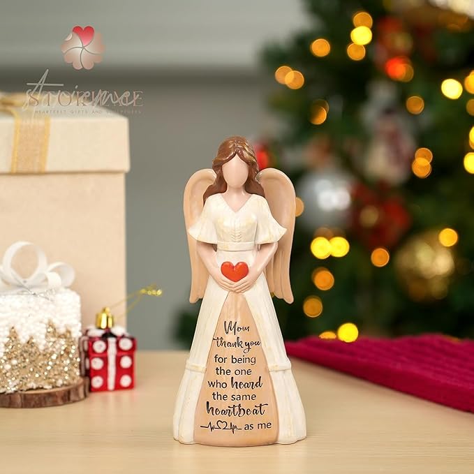 Storieme Gifts for Mom from Daughter Son: Thank You Moms Angel Figurines Statue - Sentimental Gift for Christmas Birthday Mothers Day Thanksgiving
