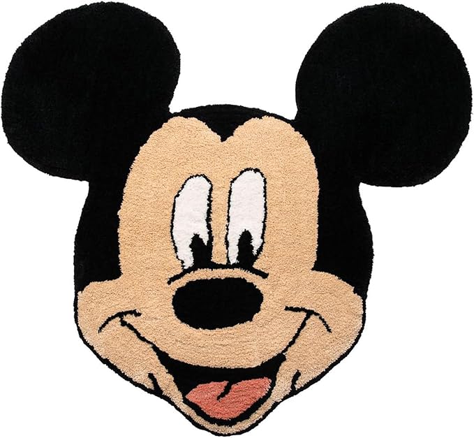 Jay Franco Disney Mickey Mouse Plush Fluffy Accent Rug - 4 x 3 ft Area Rug for Kids Bedroom or Living Room Decor