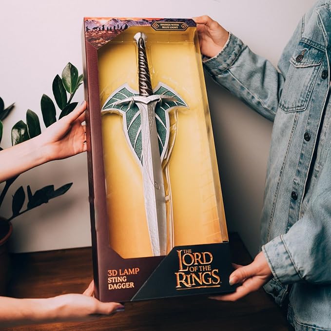Grupo Erik Lord of the Rings Sword Lamp Collector Edition - Frodo's Sting Sword - Wall Mounted USB and Battery Powered - Blue LED Light - ABS Material - Official Product