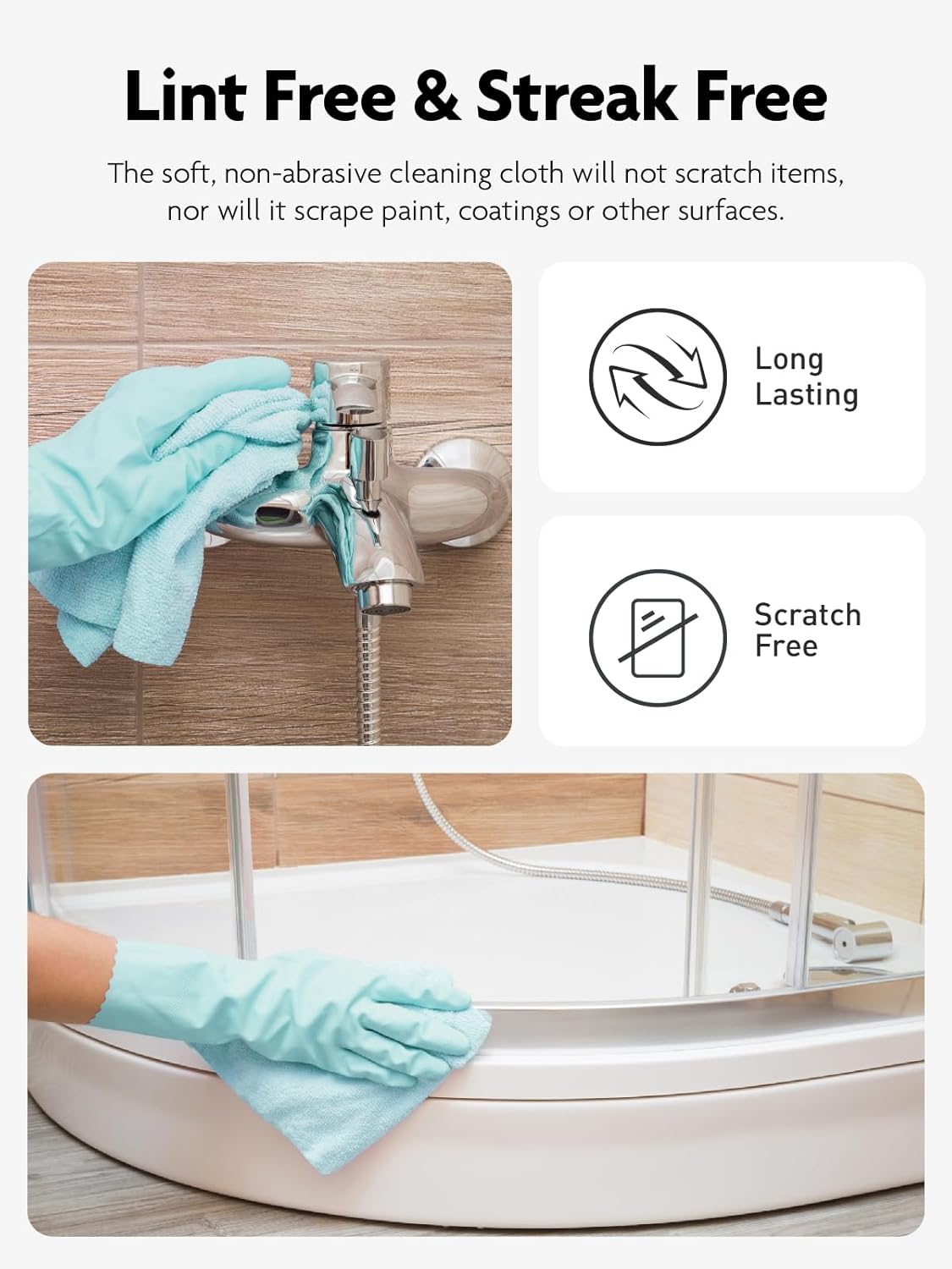 Fantasticlean Microfiber Cleaning Cloth Roll -40 Pack, Tear Away Microfiber Towels, 12" x 12", Reusable, Washable, Scratch Free, Ultra Absorbent Dish Rags for Car, Home, Garage or Shop (Blue)