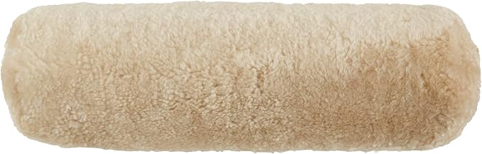 SARO LIFESTYLE Luxurious New Zealand Sheepskin Bolster Pillow with Soft Poly Fill, 6"x20", Ivory