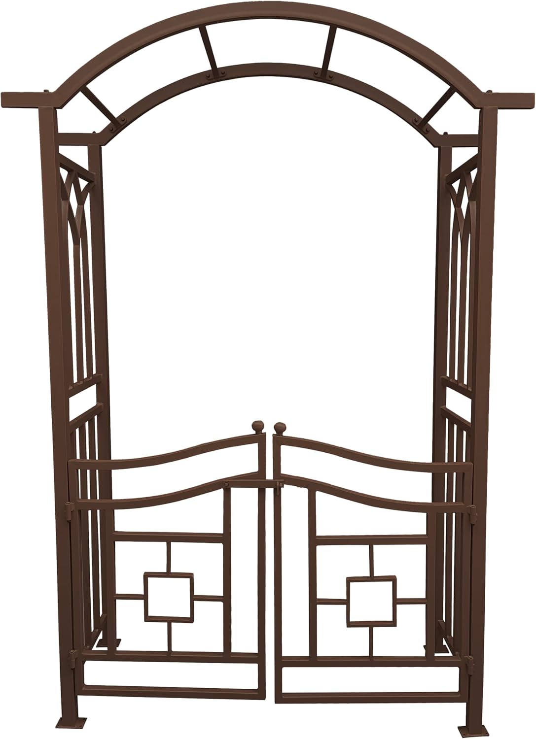 Brown Aluminum Garden Arbor Arch with Gate