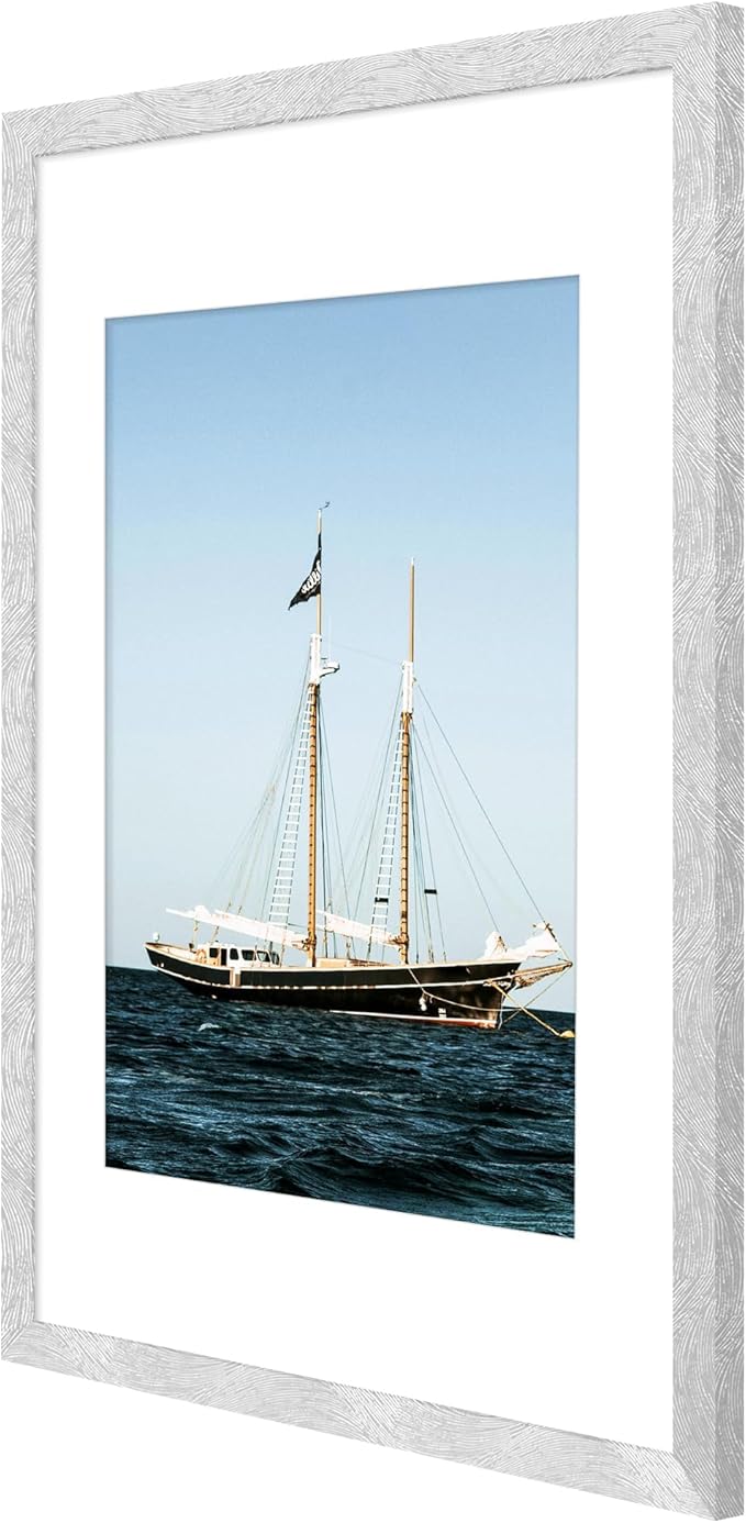 Picrit 11x17 Picture Frame Set of 12, Display 8x12 with Mat or 11x17 without Mat, Photo Frames for Wall Mounting Display, Silver