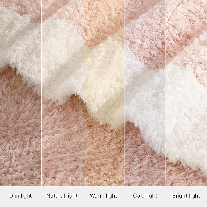 WRENSONGE Soft Twin Blanket for Bed-Cozy Warm Reversible Knitted Blankets | Lightweight Fluffy Decor for Women, Mom, Her & Girls, Sofa, Chair, Couch, 60x80in,Cationic Dyeing Pink