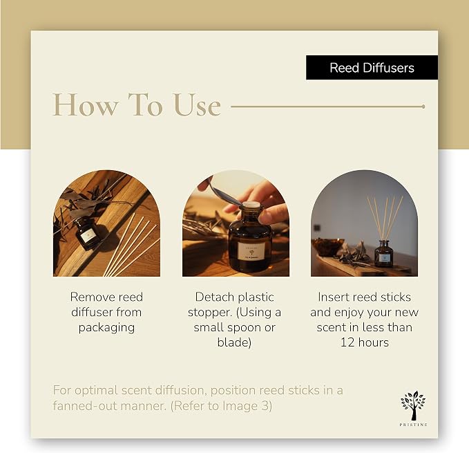 PRISTINE Japanese Ryokan/Inspired by Shang Hotel Reed Diffuser for Home | Fresh Lavender, Moroccan Amber Reed Diffuser Set, Oil Diffuser & Reed Diffuser | Home & Office Decor | Fragrance Gift