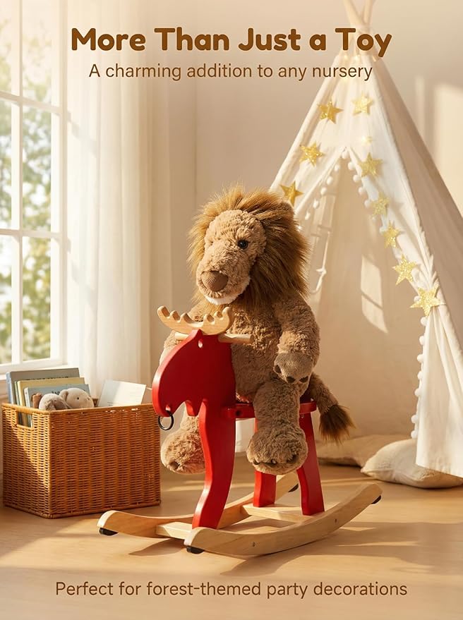 MaoGoLan Cute Lion Stuffed Animal 17.7 inch - Cozy Lion Plush with Fluffy Mane- Large Snuggly Zoo Safari Stuffed Animal Toys Gift for Kids,Boys,Girls,Lion Lover