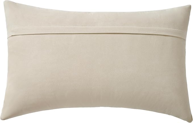 Full Grain Leather Lumbar Pillow Cover (14" x 22") (Cream) | Cowhide Sofa Cushion Case Thick Genuine Leather Throw Pillow for Living Room Bedroom and Home Office, Pack of 1, Cover Only