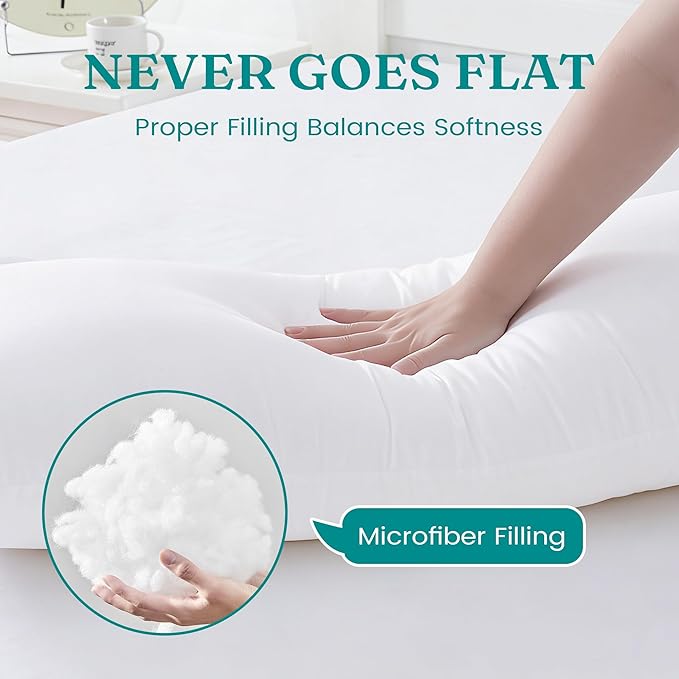 Oubonun 14 x 36 Throw Pillow Inserts - Soft, Plush & Decorative Down Alternative Pillows for Couch Sofa Bed, Machine Washable - White, Pack of 1