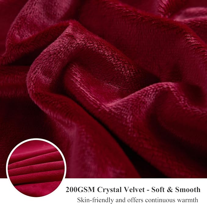 XeGe Plush Shaggy Duvet Cover Set, Luxury Soft Crystal Velvet Fluffy Furry Bedding Sets 3 Pieces(1 Faux Fur Fuzzy Comforter Cover + 2 Faux Fur Throw Pillow Shams), Zipper Closure (Queen, Red)