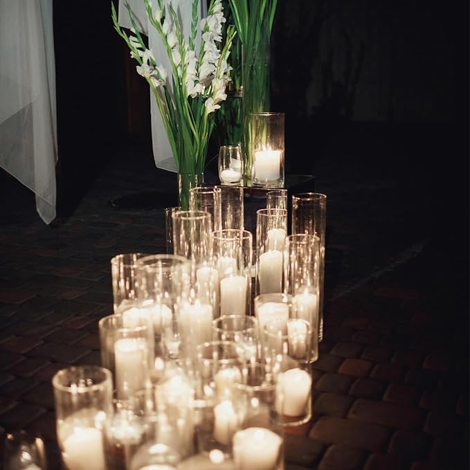White Pillar Candles, 12 Packs Unscented Pillar Candle for Emergncy, Long-Lasting 360 Hours Burn Time Totally, Classic White Candles for Weddings, Centerpiece, Home Decor