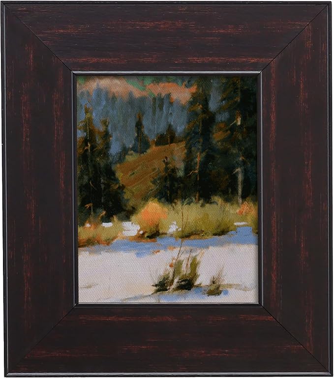 CANFRAVAS DIY Wood Plein Air Frame for Canvas 18x24, 3.1" Wide Antique Canvas Floater Frames, Vintage Canvas Floating Frame, Ornate Picture Frames (18"x24", Black Walnut)