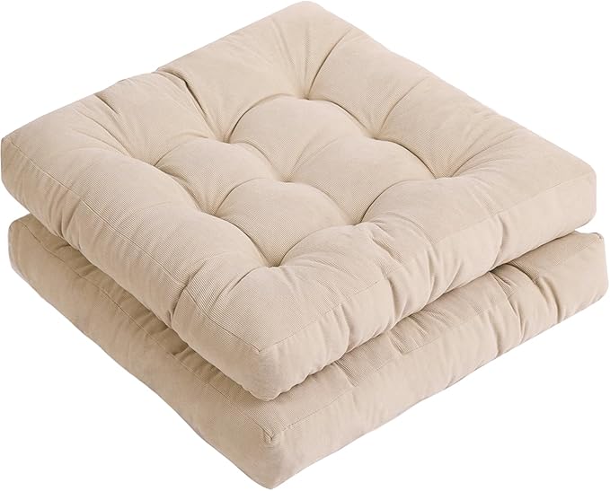 Tiita Outdoor Cushions Square Floor Pillow Thicken Tufted Seat Pad Large Floor Cushion for Yoga Meditation Living Room
