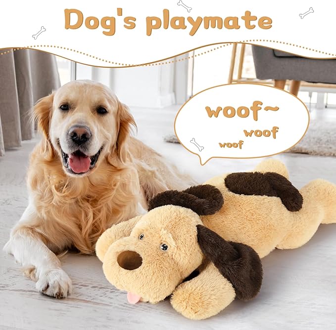 MorisMos Giant Dog Stuffed Animals, 31inch Large Dog Plush, Fluffy Soft Big Puppy Pillow Birthday Gift for Kids, Girls, Boys, Brown