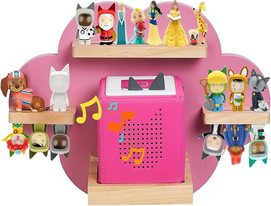 for Toines Box Shelf, for TonieBox 2/1 Cloud Tonie Shelf Magnetic Pink Tonies Display 12-20 Characters Compatible with Toniebox Player Storage Rack for Kids Play Room