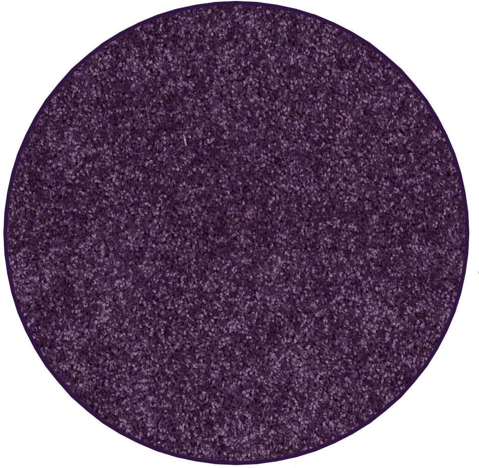 KOECKRITZ Soft and Colorful Kids Classroom Area Rugs (Passes Flammability Pill Test) Many Sizes and Bright Colors to Select from (5' Round, Eggplant)